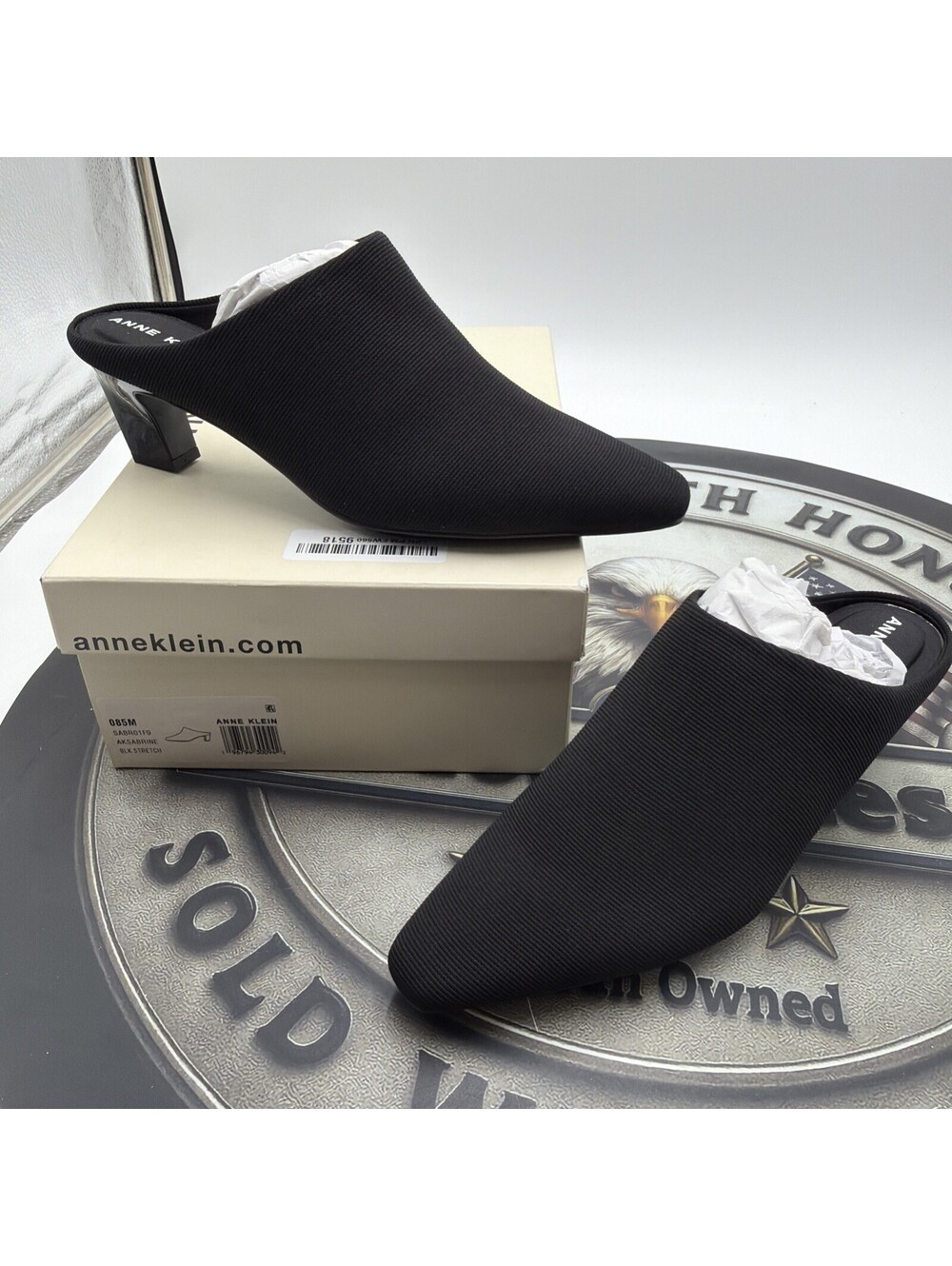 Anne Klein Sabrine Black Stretch Size 8.5 **Read**